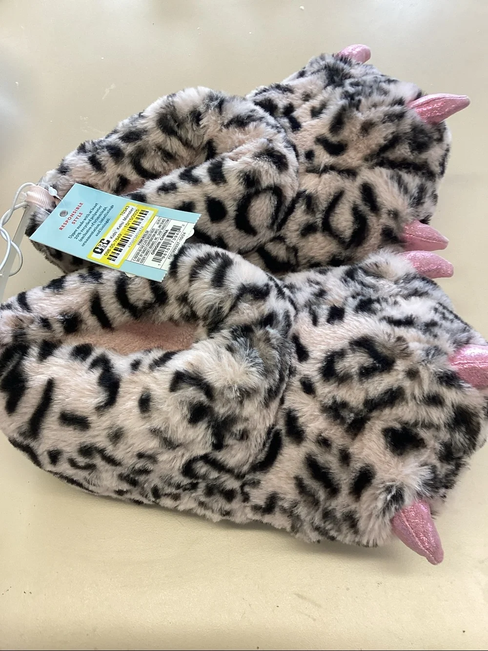 Kids' Kelsi Monster Foot Character Slippers - Cat & Jack™ Pink